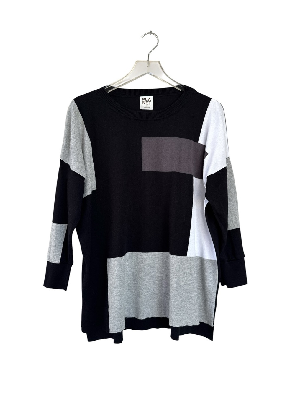 Planet by Lauren G Colorblock Sweater | One Size | Pima Cotton Modal
